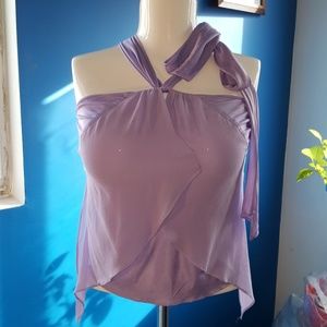 Lavender silk Armani Exchange Halter Top